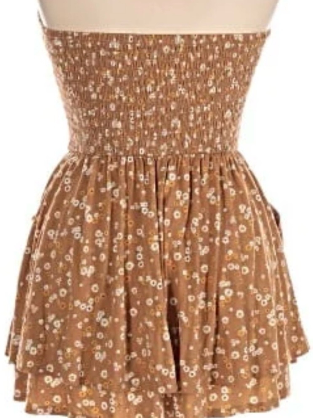 torrid Strapless Brown Floral Mini Dress